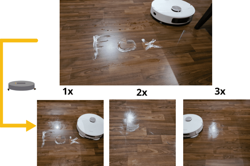 The laminate mop test result of the Dreame L10s Ultra can be seen.